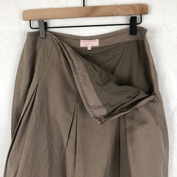 DANTENDORFER Linen Cotton Pleated Skirt Sz 6 29" Toasted Barley‎ Preppy Lined - Picture 6 of 10
